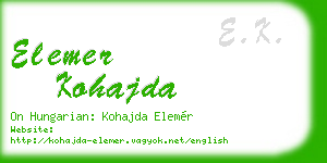 elemer kohajda business card